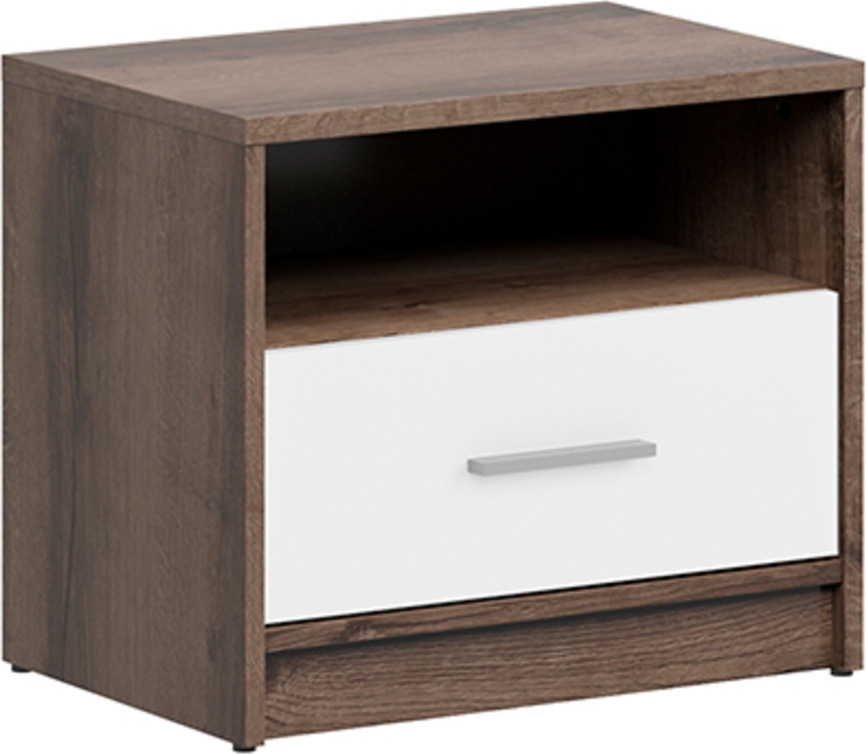 Nepo Plus nattbord - M�rk eik/hvit