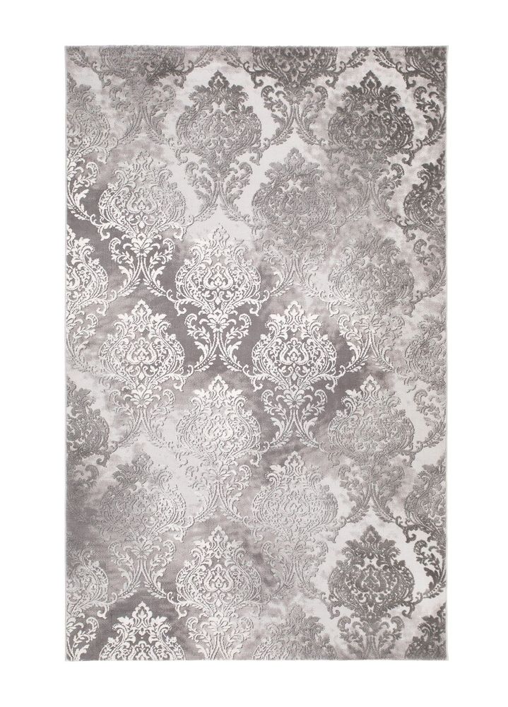 Maskinvevd teppe Galya Medaljong Grå - 80x300 cm