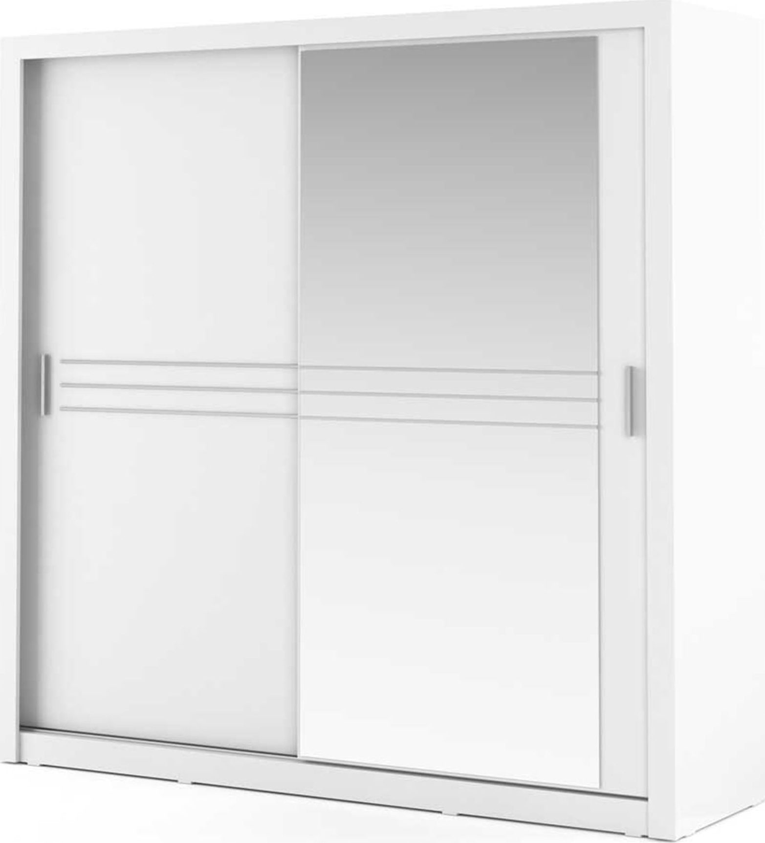 Einar nr. 12 hvit garderobe med speil og skyved�rer 215x203 cm