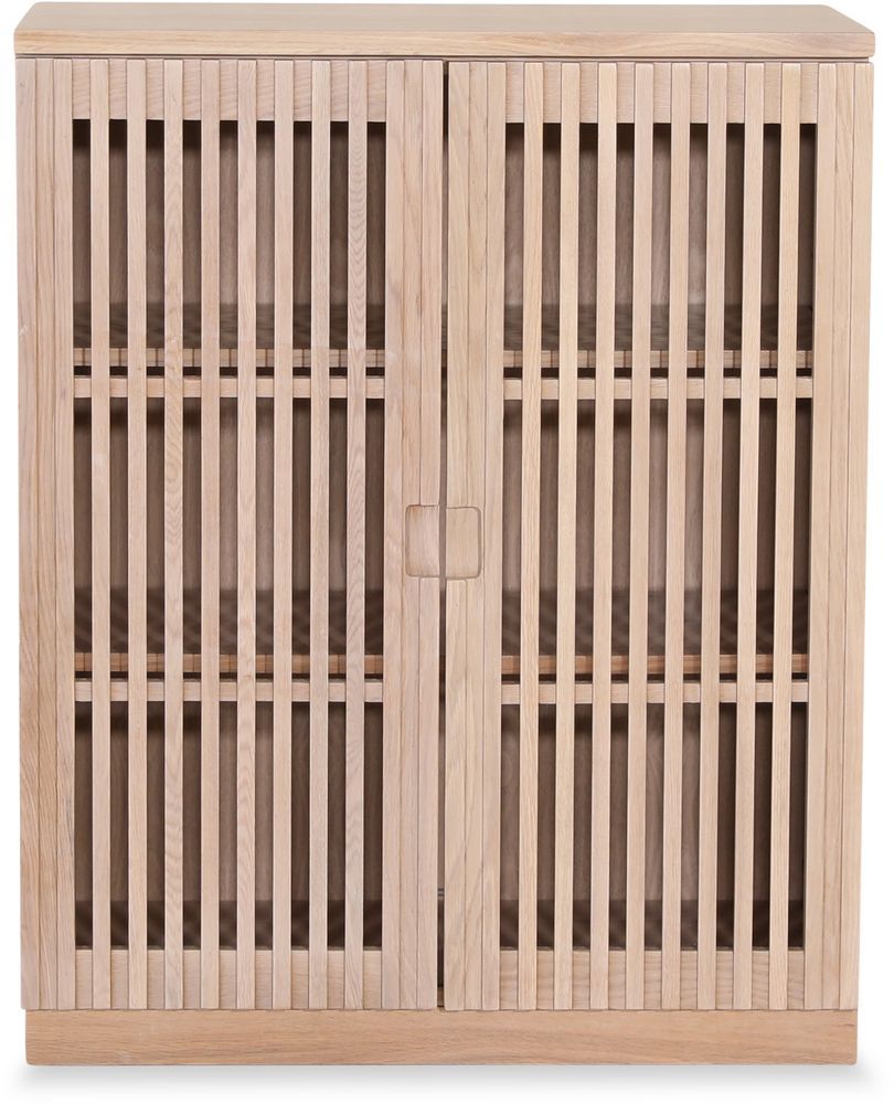 Level skap med dører i ribber - Whitewash Level skap med dører i ribber - Whitewash