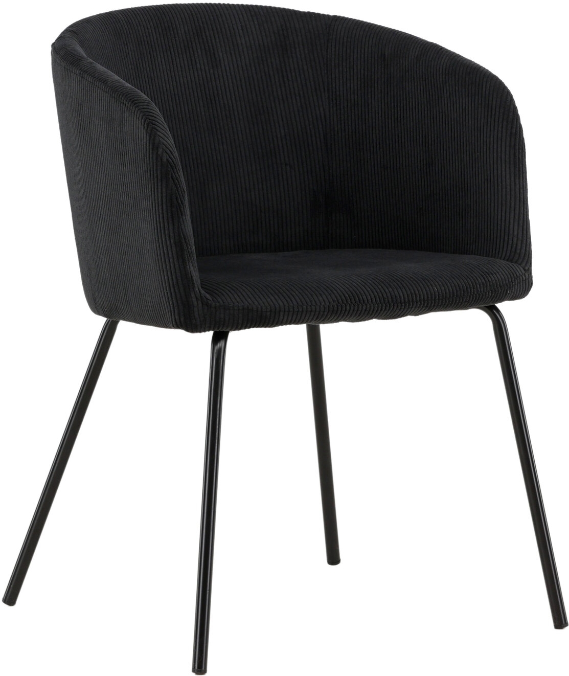Berit spisestol - Sort kordflyel