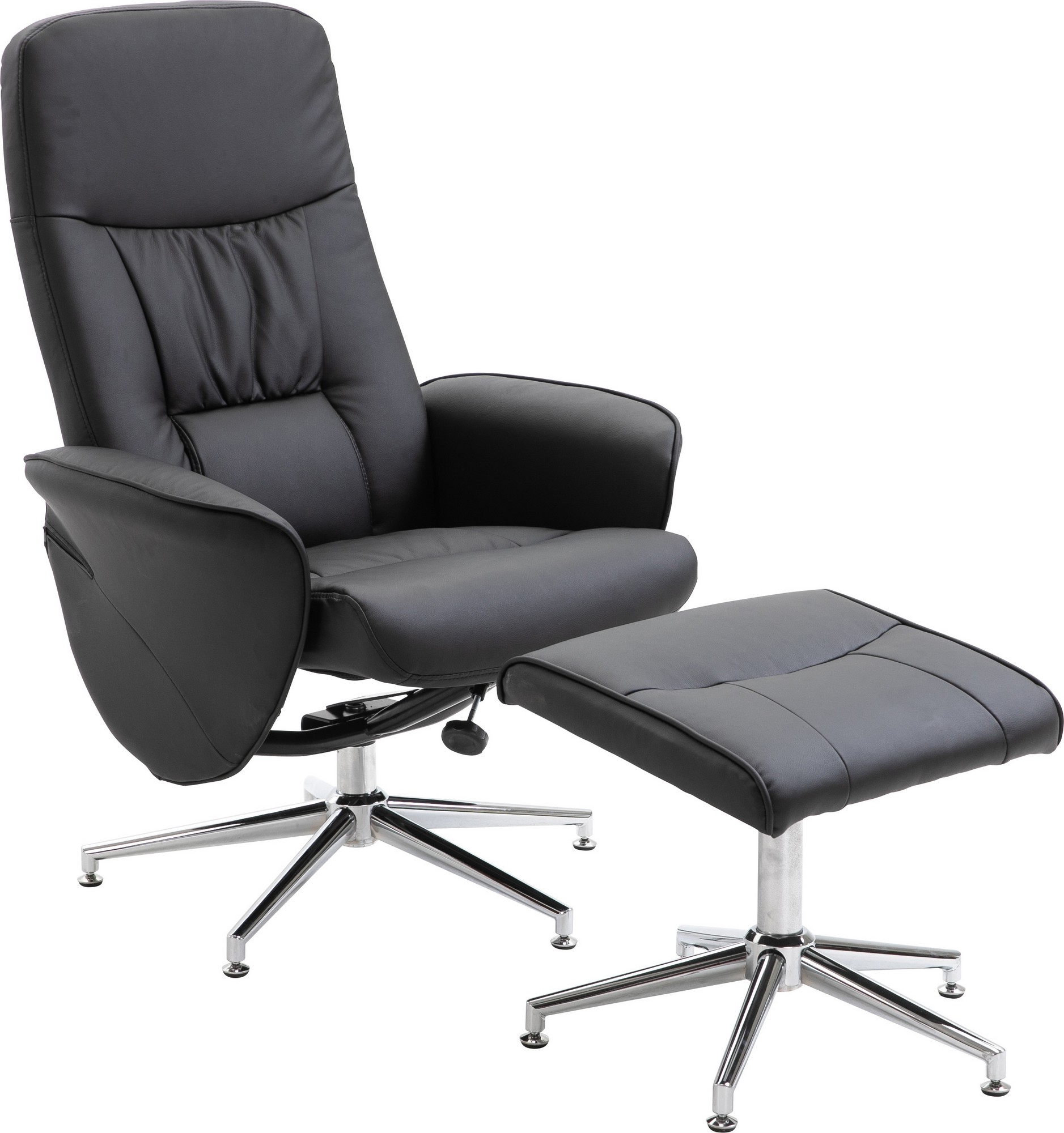 Julius recliner lenestol med fotskammel - Svart PU Julius recliner lenestol med fotskammel - Svart PU