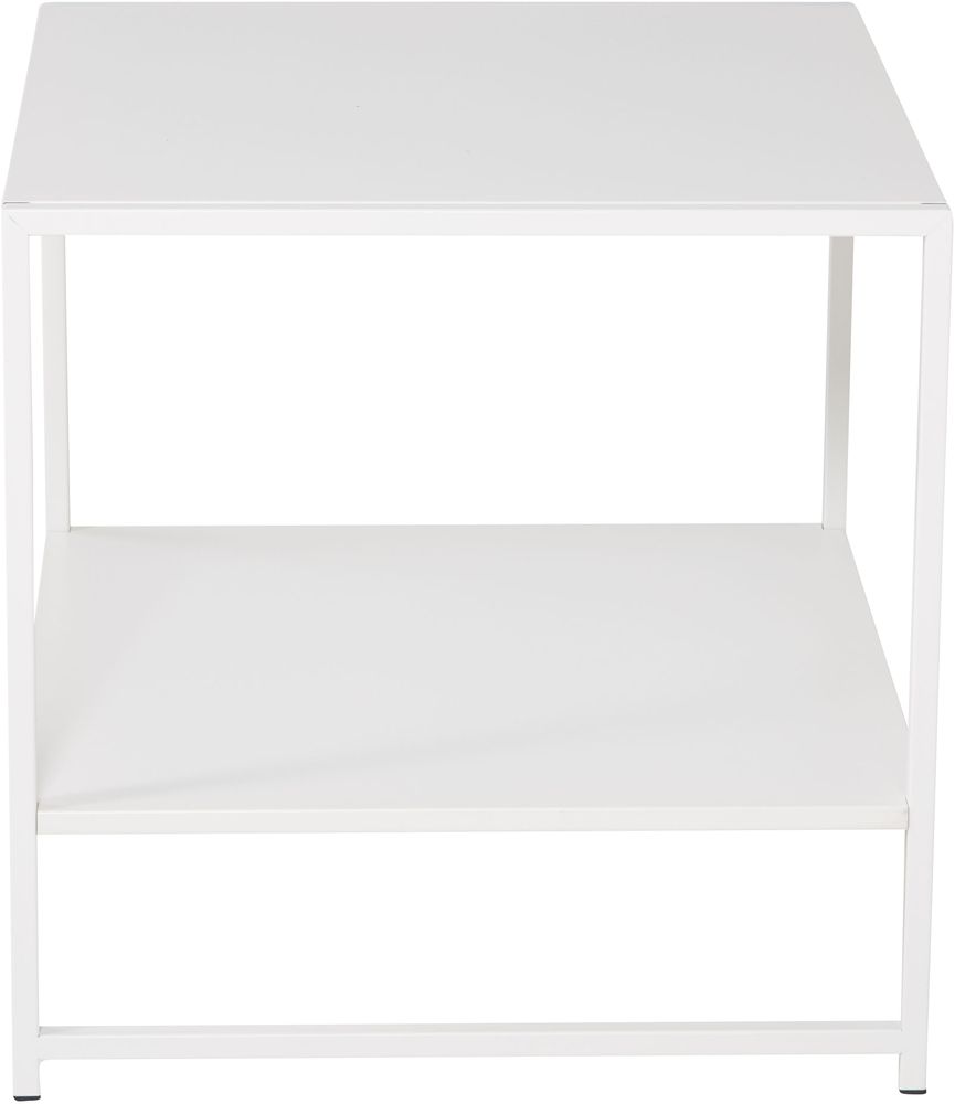 Sidebord i tre med hylle - Hvit Sidebord i tre med hylle - Hvit