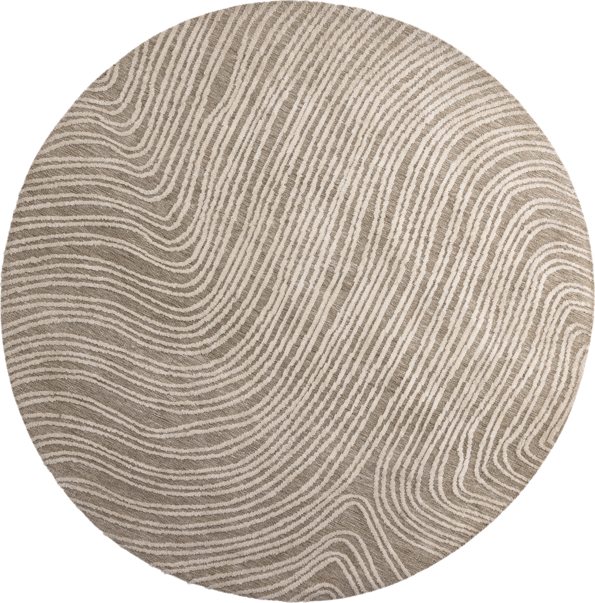 Medium teppe Ø200 cm - Beige/hvit Medium teppe Ø200 cm - Beige/hvit