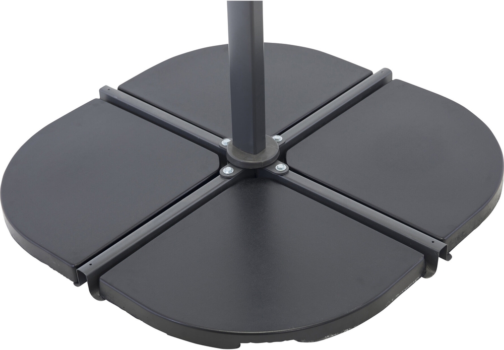 Leeds Parasol Stone - Svart + Tekstilbeskyttelse for utem?bler