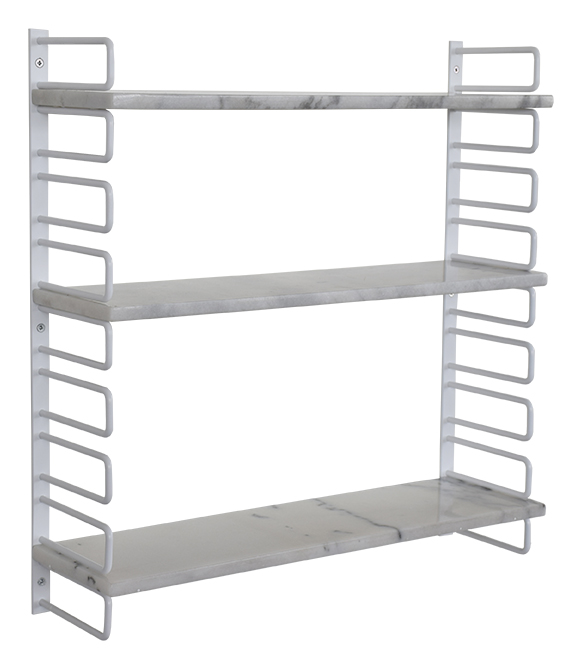 Ester vegghylle - Lys marmor / Hvit Ester vegghylle - Lys marmor / Hvit