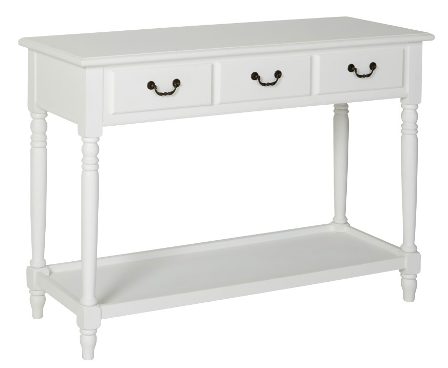 Sofia avlastningsbord med 3 skuffer - Hvit