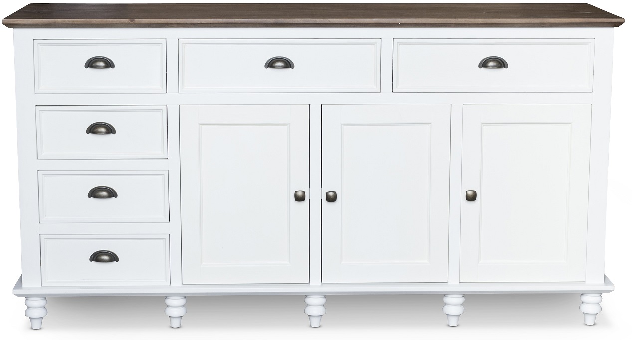 Victoria skjenk - Hvit/Brun beis + M�belrengj�ring