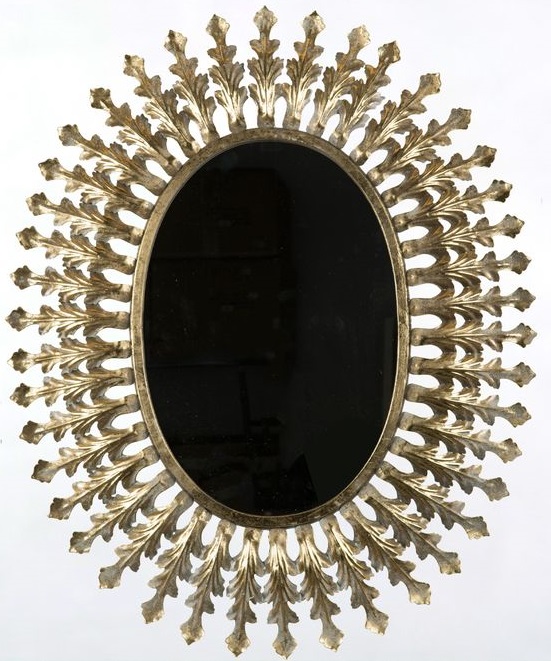 Speil Jasmin Ovalt 70x85 cm - Old Gold