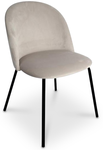 Giovani velvet stol - Gr�beige/Svart