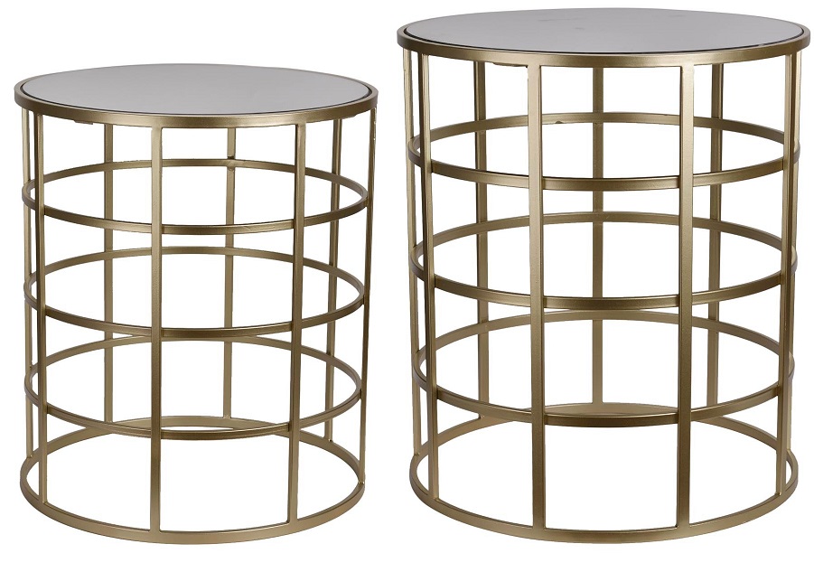 Winton settbord (2 st bord) - Messing / Glass Winton settbord (2 st bord) - Messing / Glass