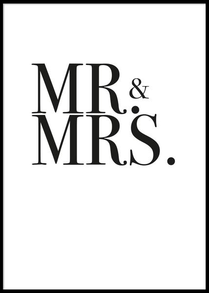 MR & MRS - Plakat 50x70 cm