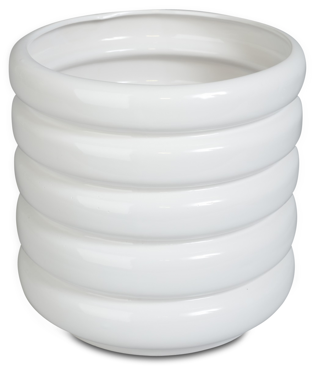 Krukke Wheels H18 cm - Hvit