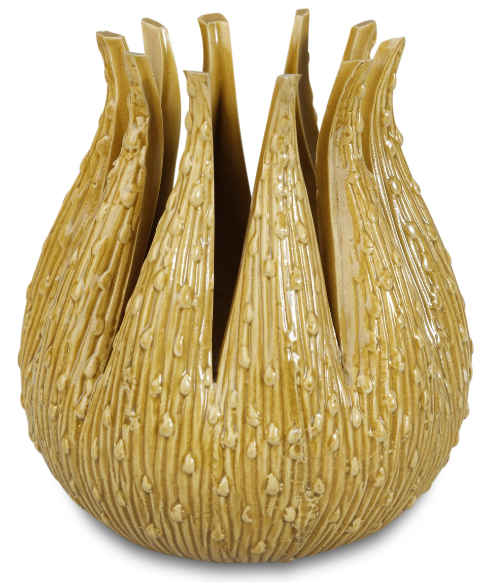 Krukke Dreie H16 cm - Lysegul