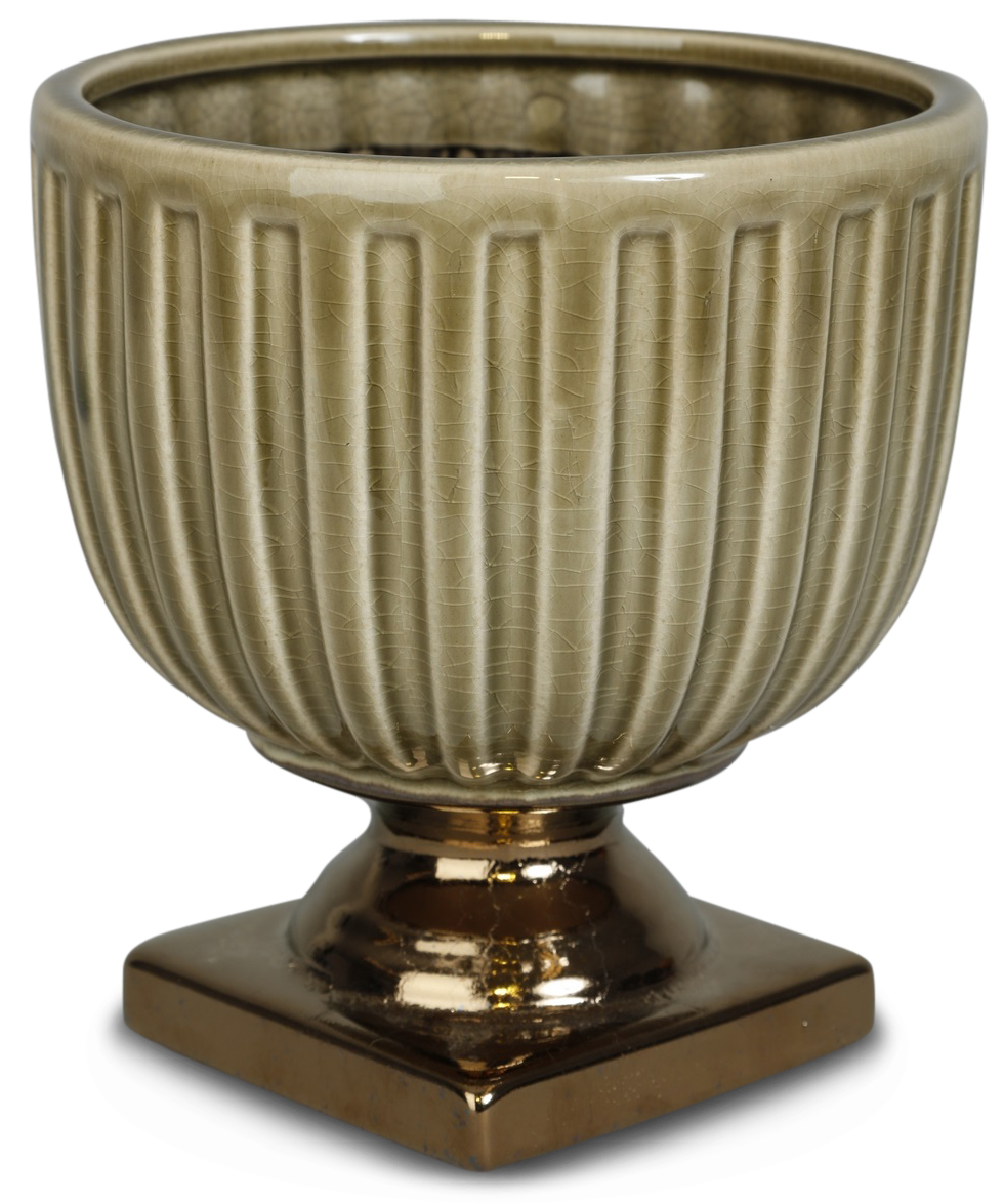 Krukke Grek p� fot H16,5 cm - Gr�nn