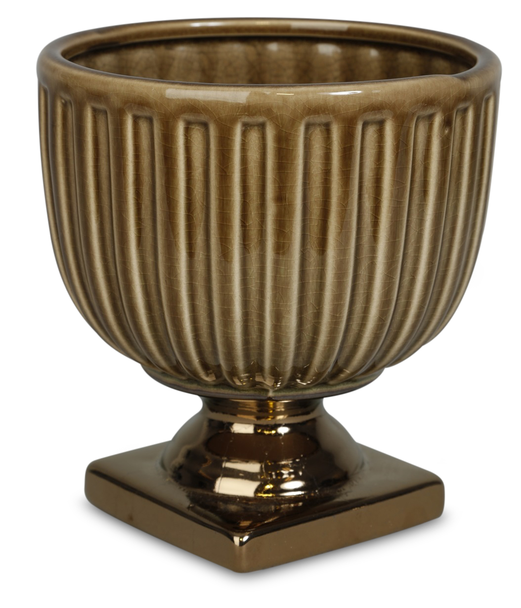 Krukke Grek på fot H16,5 cm - Bruna Krukke Grek på fot H16,5 cm - Bruna