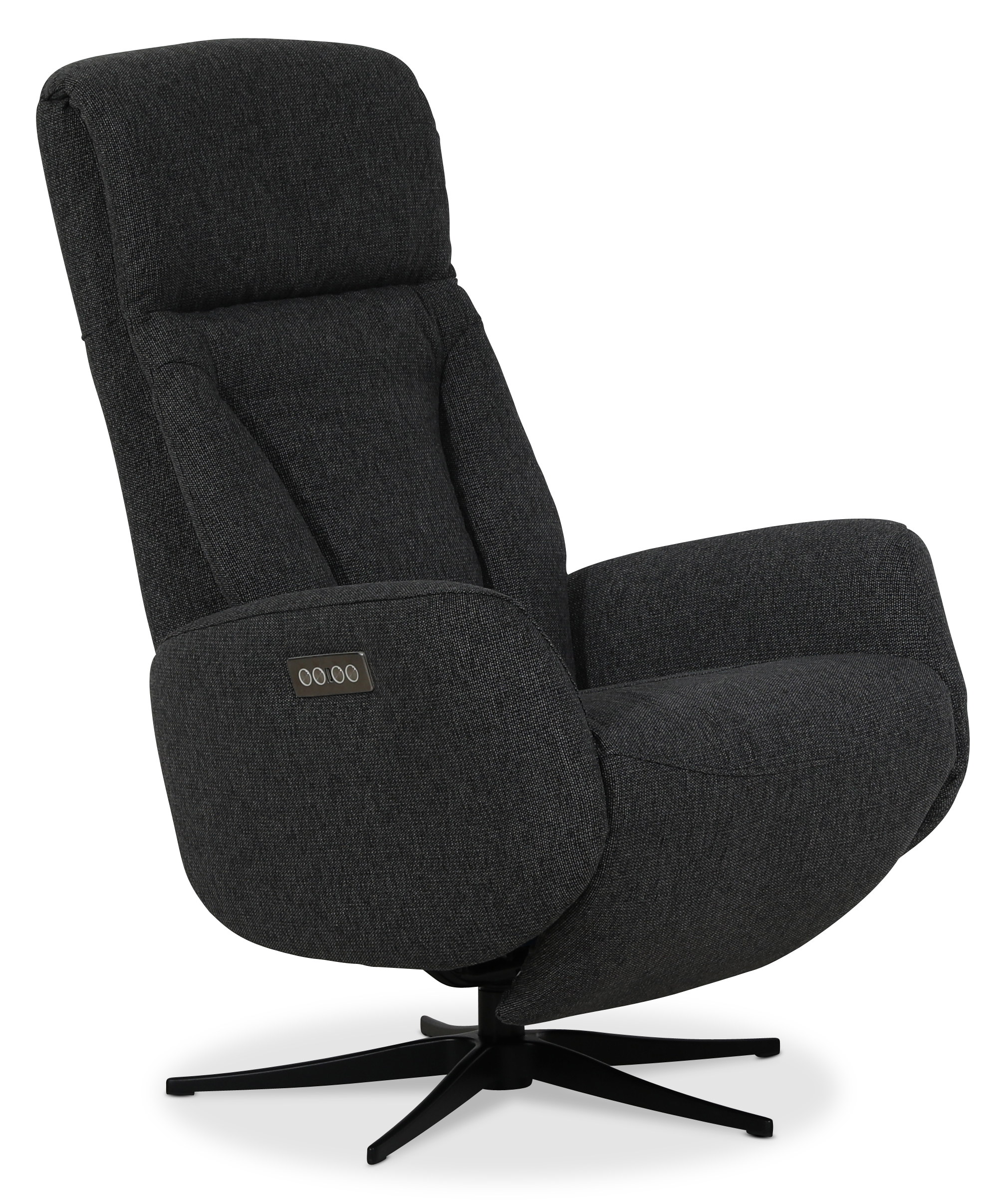 Marbck lyx recliner- lenestol (2 el-motorer) innebygget fotskammel - Mrkegrtt tystoff