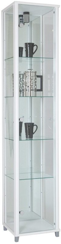Optima vitrine & glasskap - Hvitt (med speilbakstykke) +