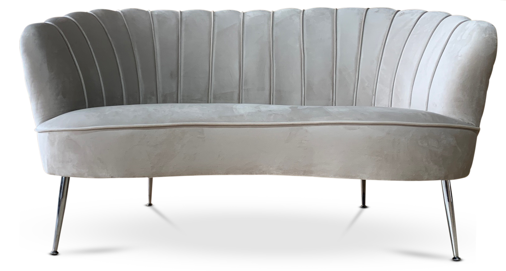 Sn�ckan 2-seter sofa - Gr�beige fl�yel / Krom