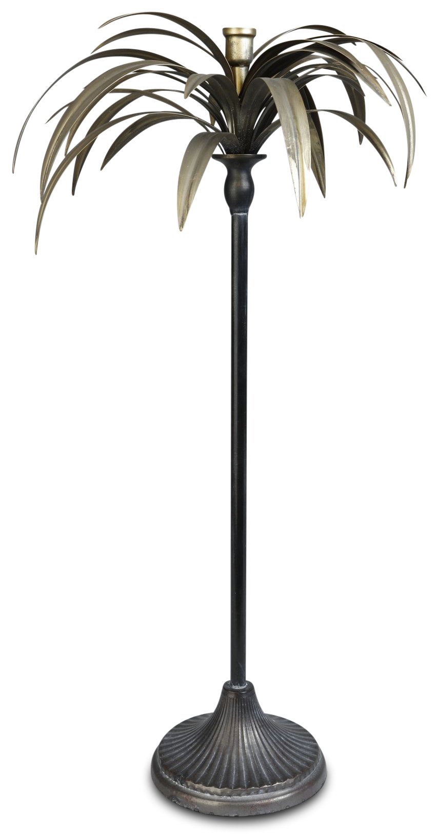 Lysestake palmeblad H71cm - Old Gold