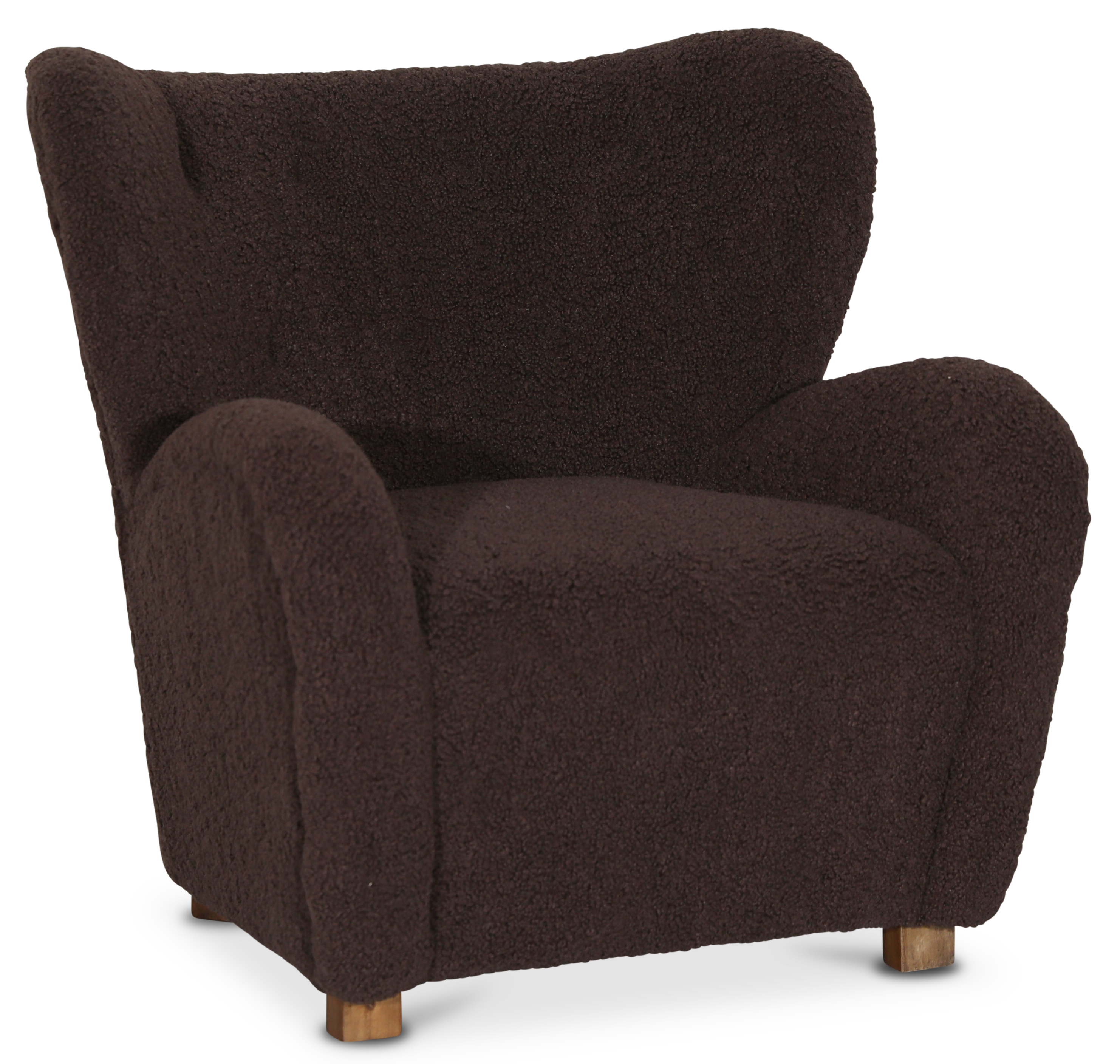 B�ffel �reklaff lenestol - Brun Teddy + M?belrengj?ring