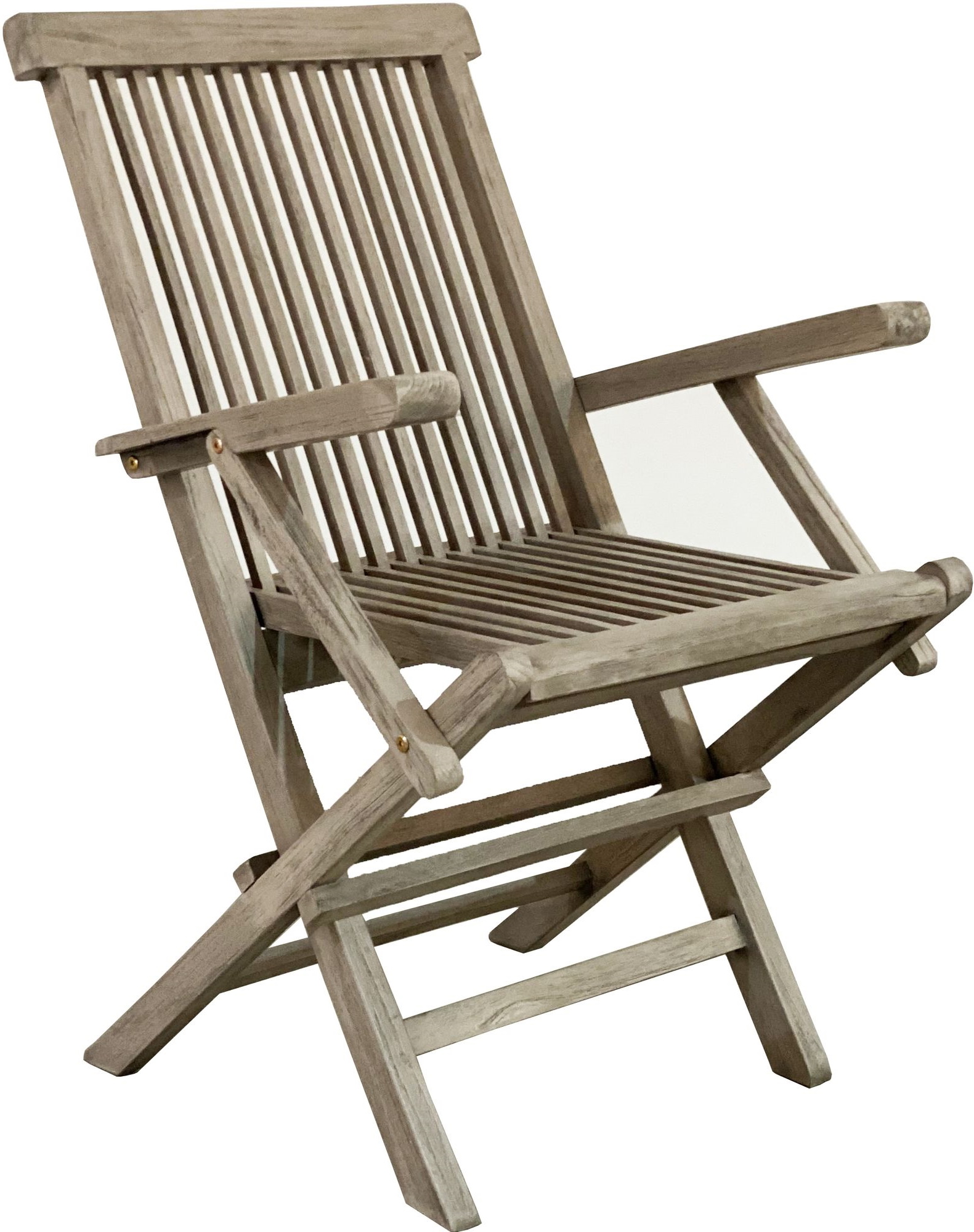 Salt� stol med armlener - Gr� teak + Tekstilpleie for m?bler