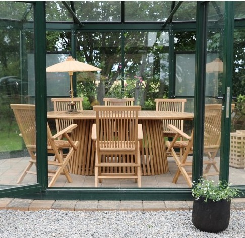 Saltö spisegruppe for uteplassen ovalt spisebord 200 cm med 6 stk. karmstoler - Teak Saltö spisegruppe for uteplassen ovalt spisebord 200 cm med 6 stk. karmstoler - Teak