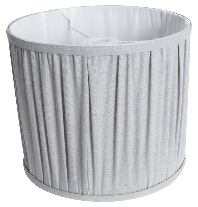 Plissert lampeskjerm D 38 cm - Gr� lin