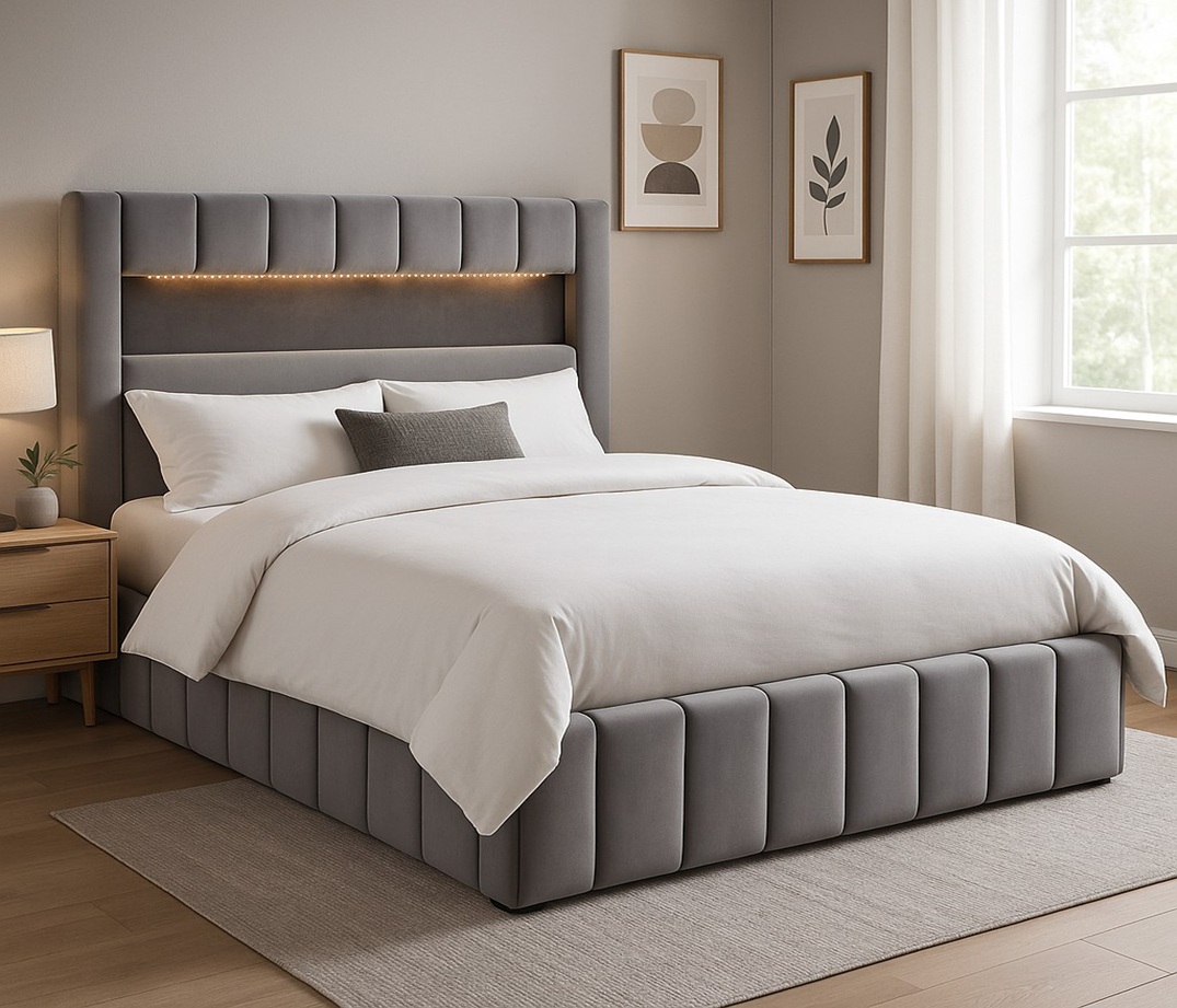 Sengeramme med LED-belysning 180x200 cm