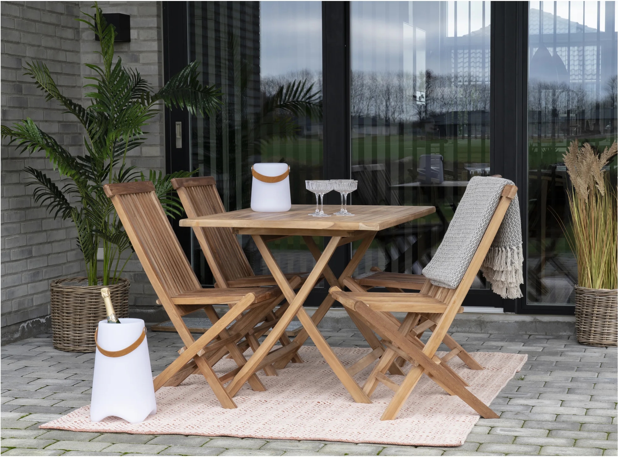 Grunnebo sammenleggbart spisebord 120 cm - Teak + Treolje til m�bler