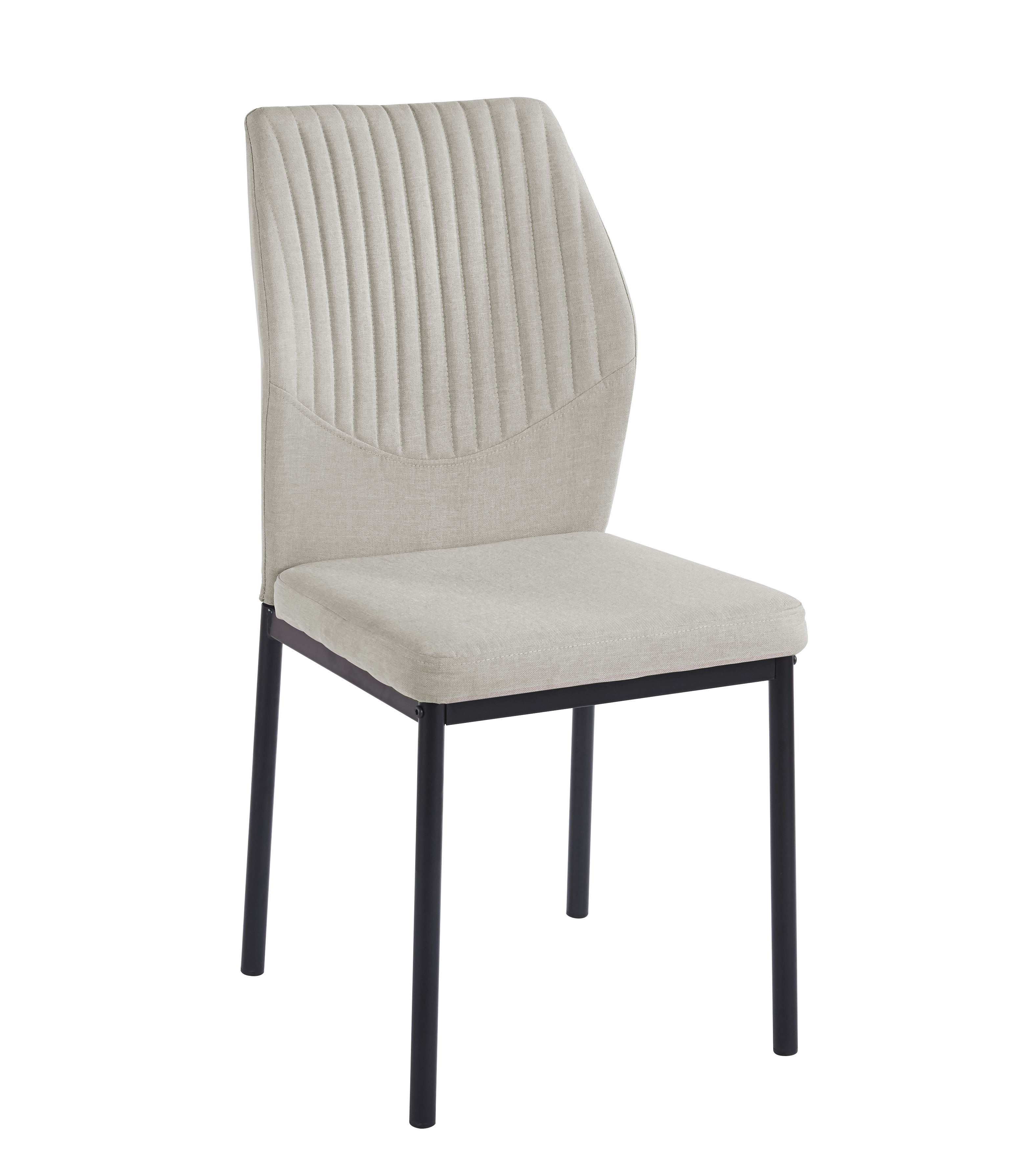 Inez spisestol i beige stoff med svarte ben Inez spisestol i beige stoff med svarte ben