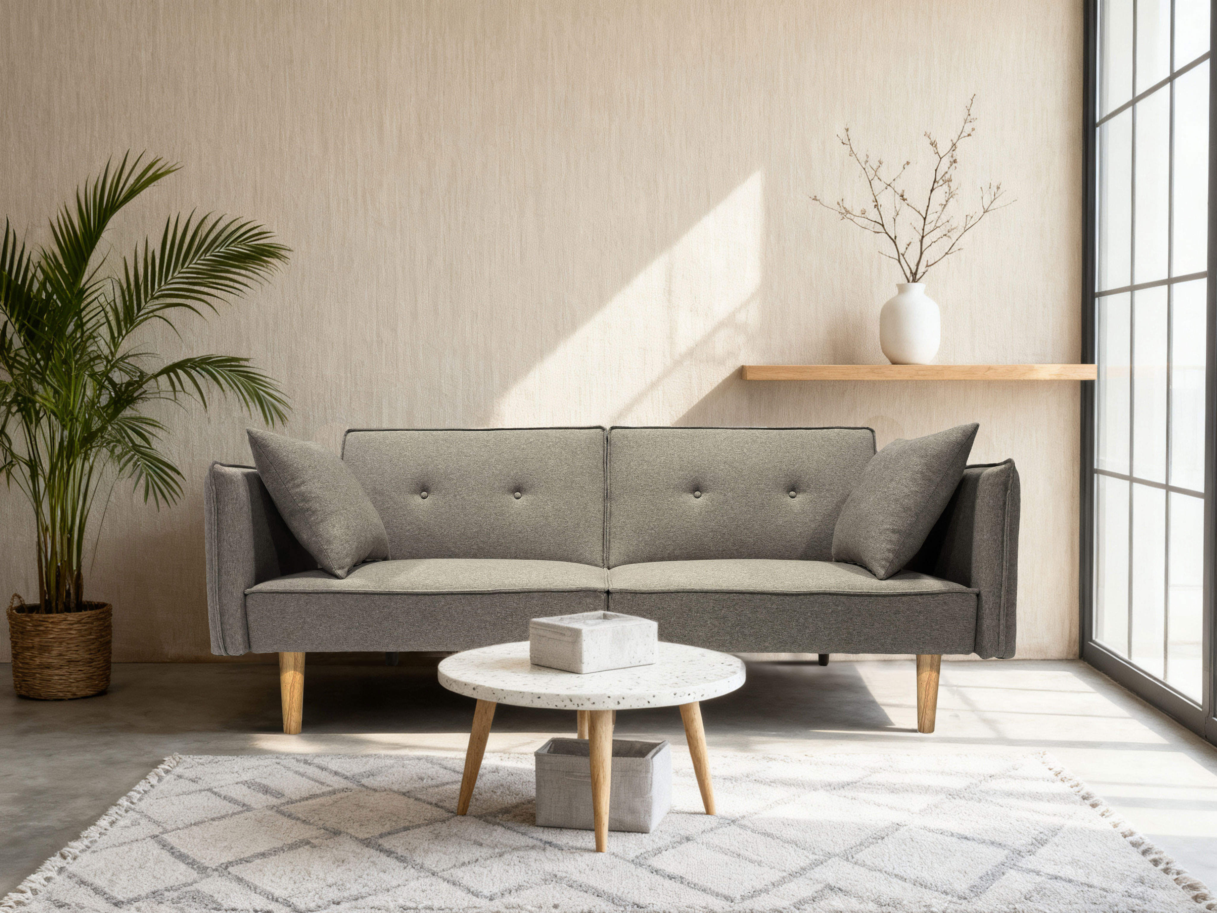 Signe sovesofa 3-seter - Brun grå Signe sovesofa 3-seter - Brun grå