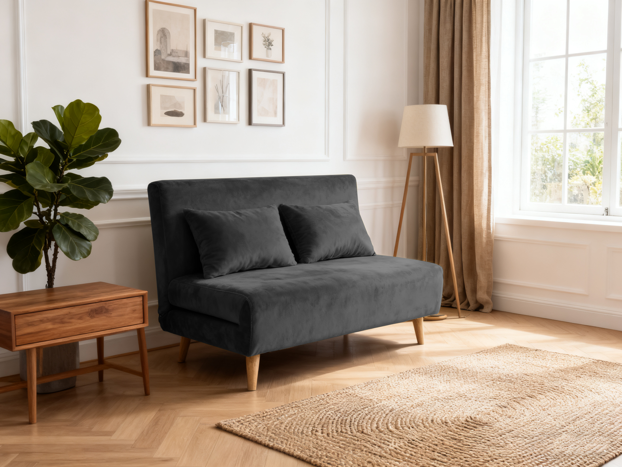 Helsingborg utfellbar sovesofa - m�rkegr� | 193 cm