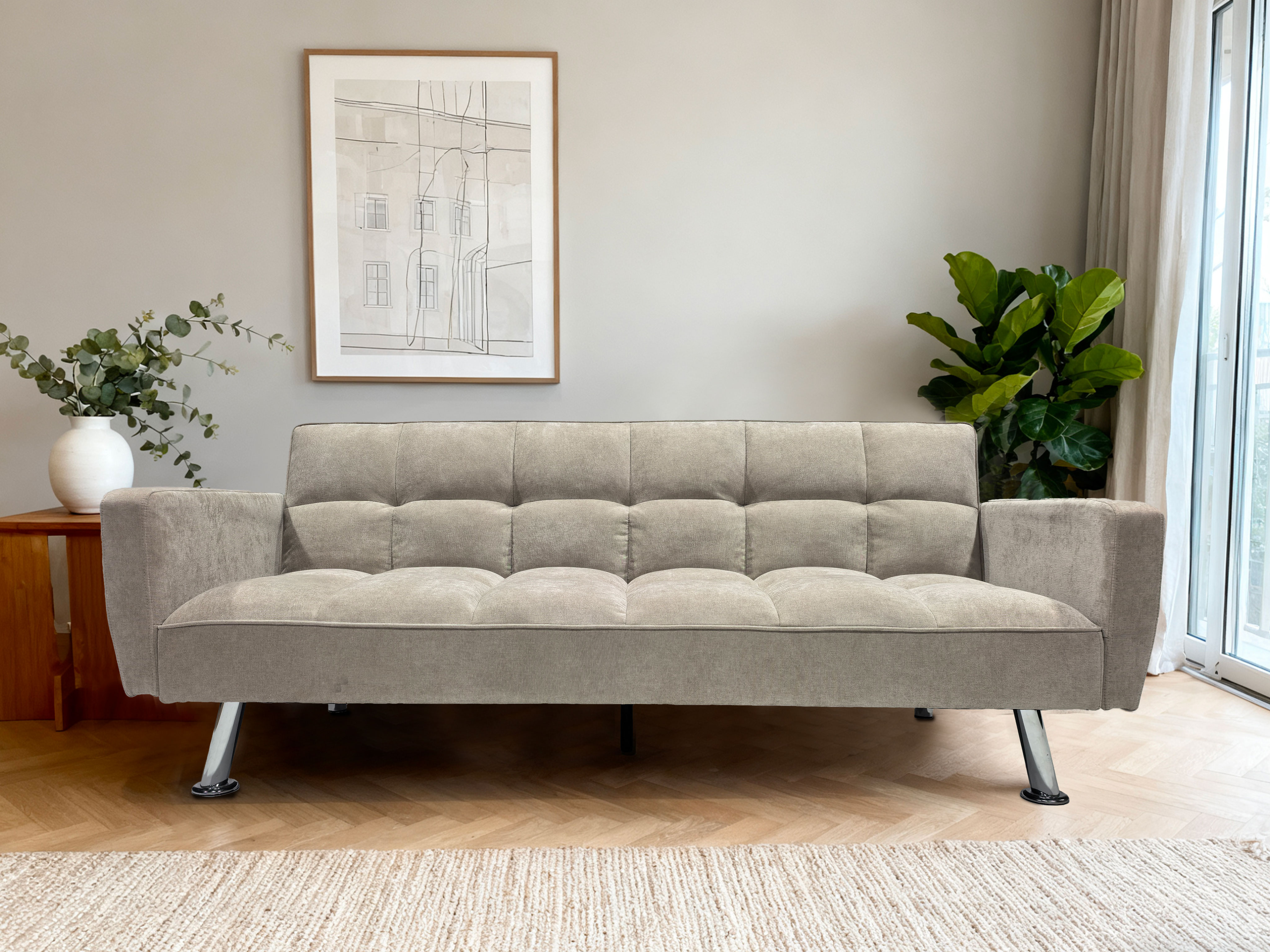 Visby sammenleggbar sovesofa 3-seter - Beige | 202 cm Visby sammenleggbar sovesofa 3-seter - Beige | 202 cm