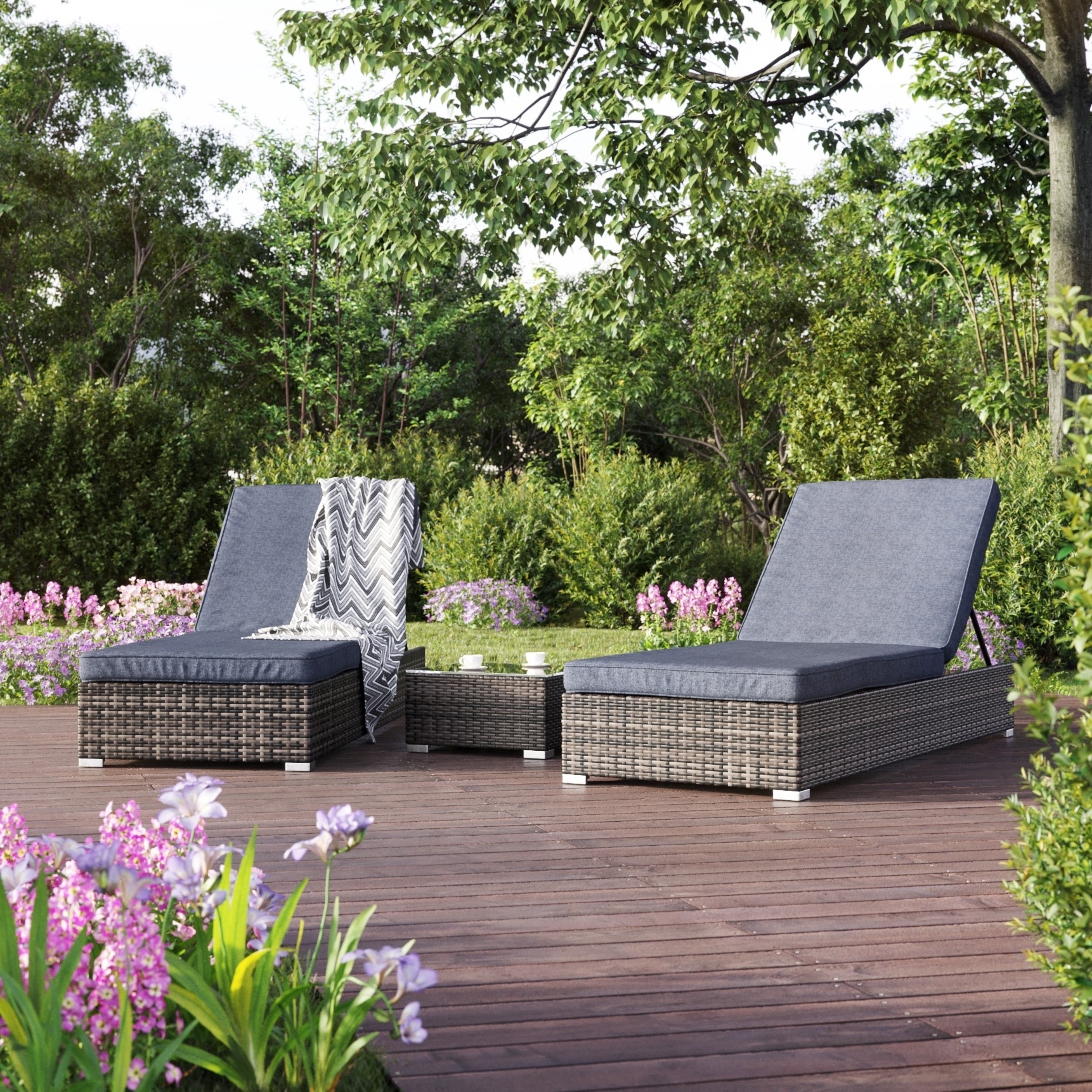 Solsenger Astrid 2 stk med bord - Gr�