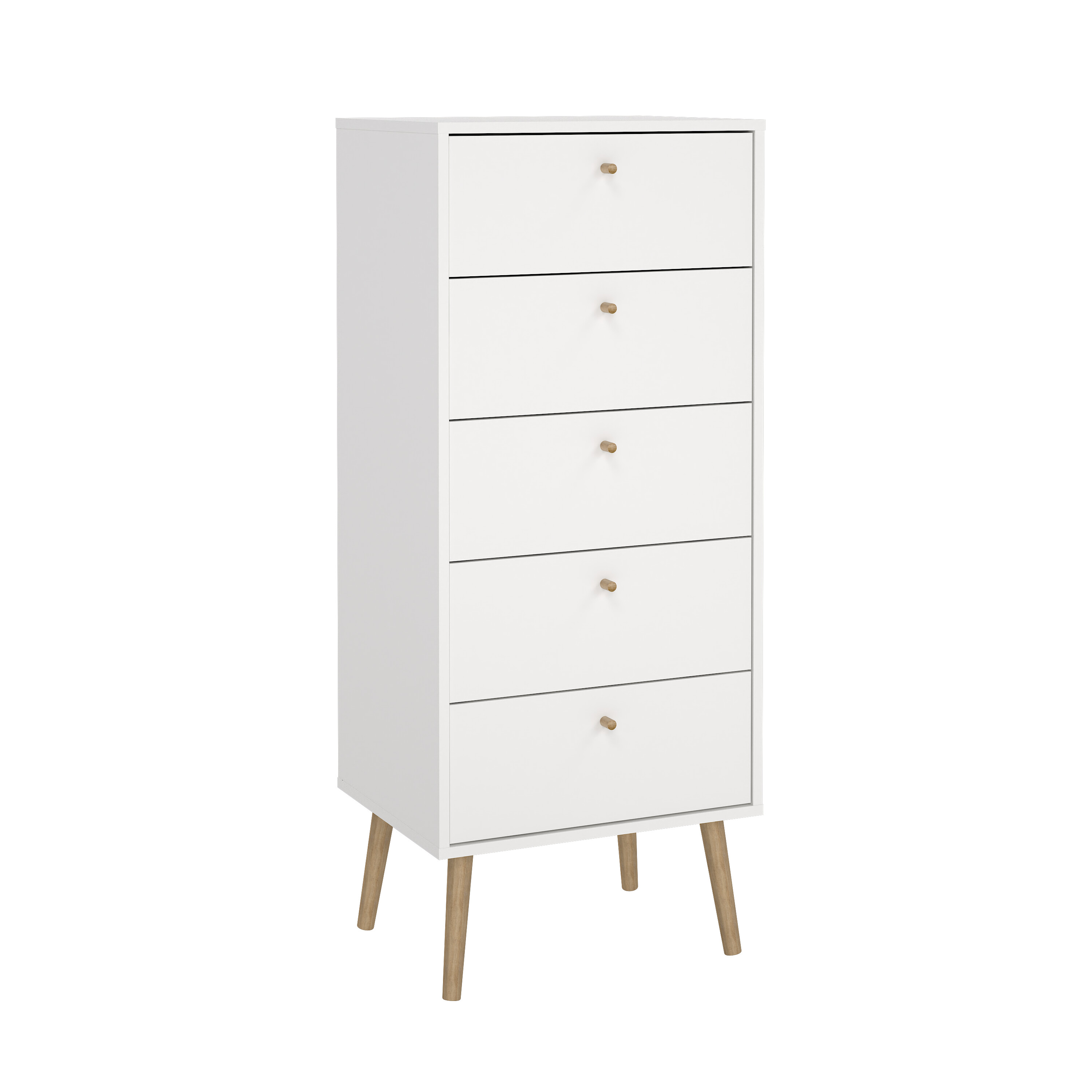 Bodo kommode med 5 skuffer - hvit