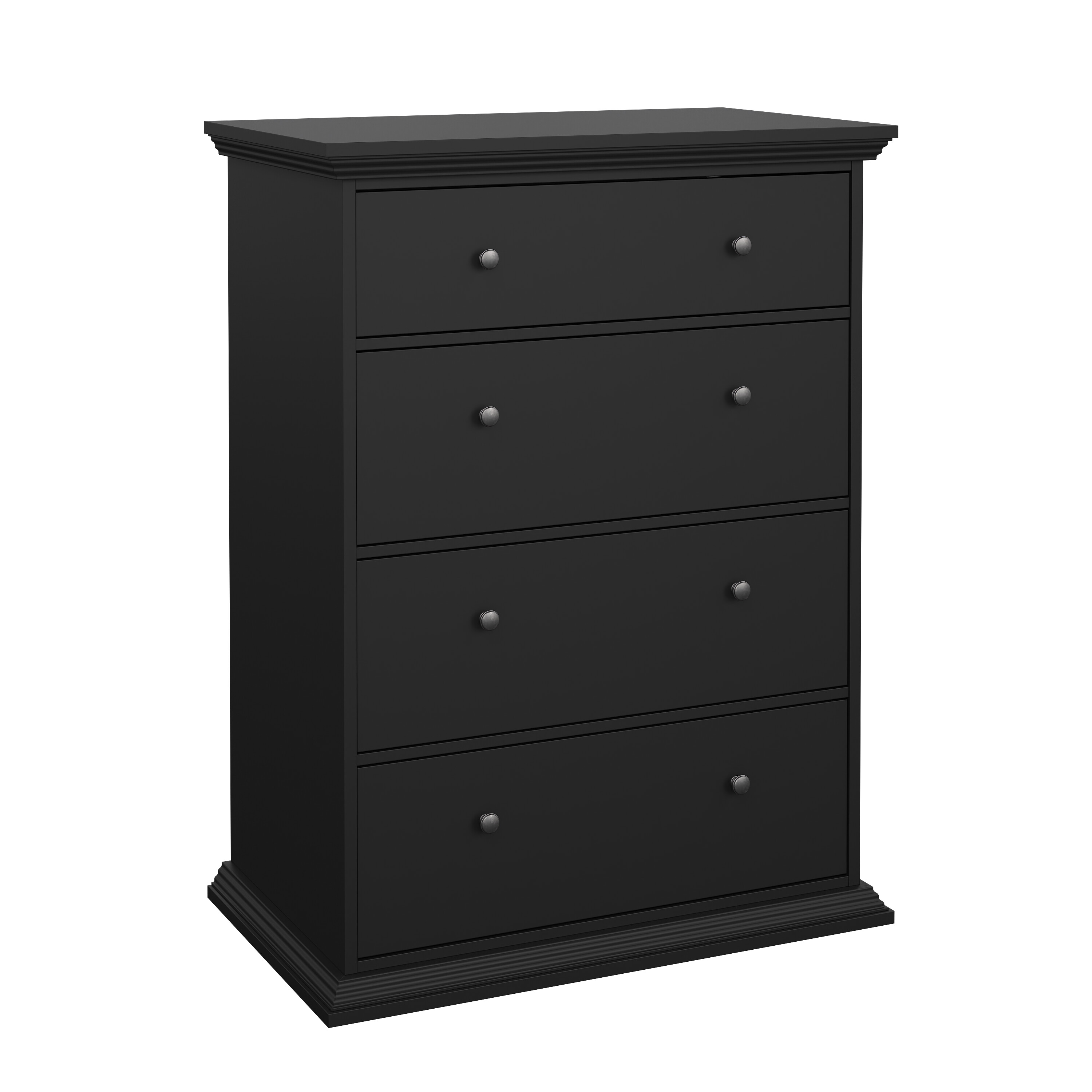 North kommode med 4 skuffer - Matt svart