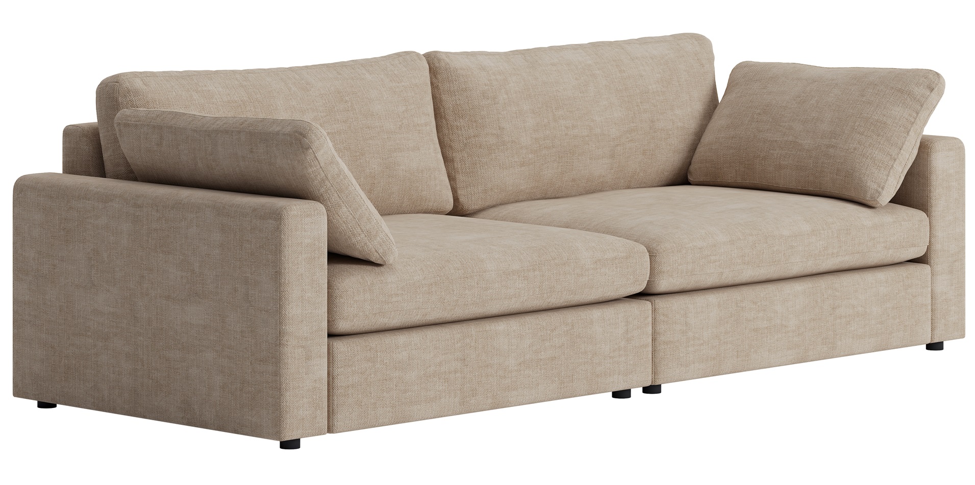 Moby 4-seters sofa 266 cm - Mørk beige + Møbelføtter Moby 4-seters sofa 266 cm - Mørk beige + Møbelføtter
