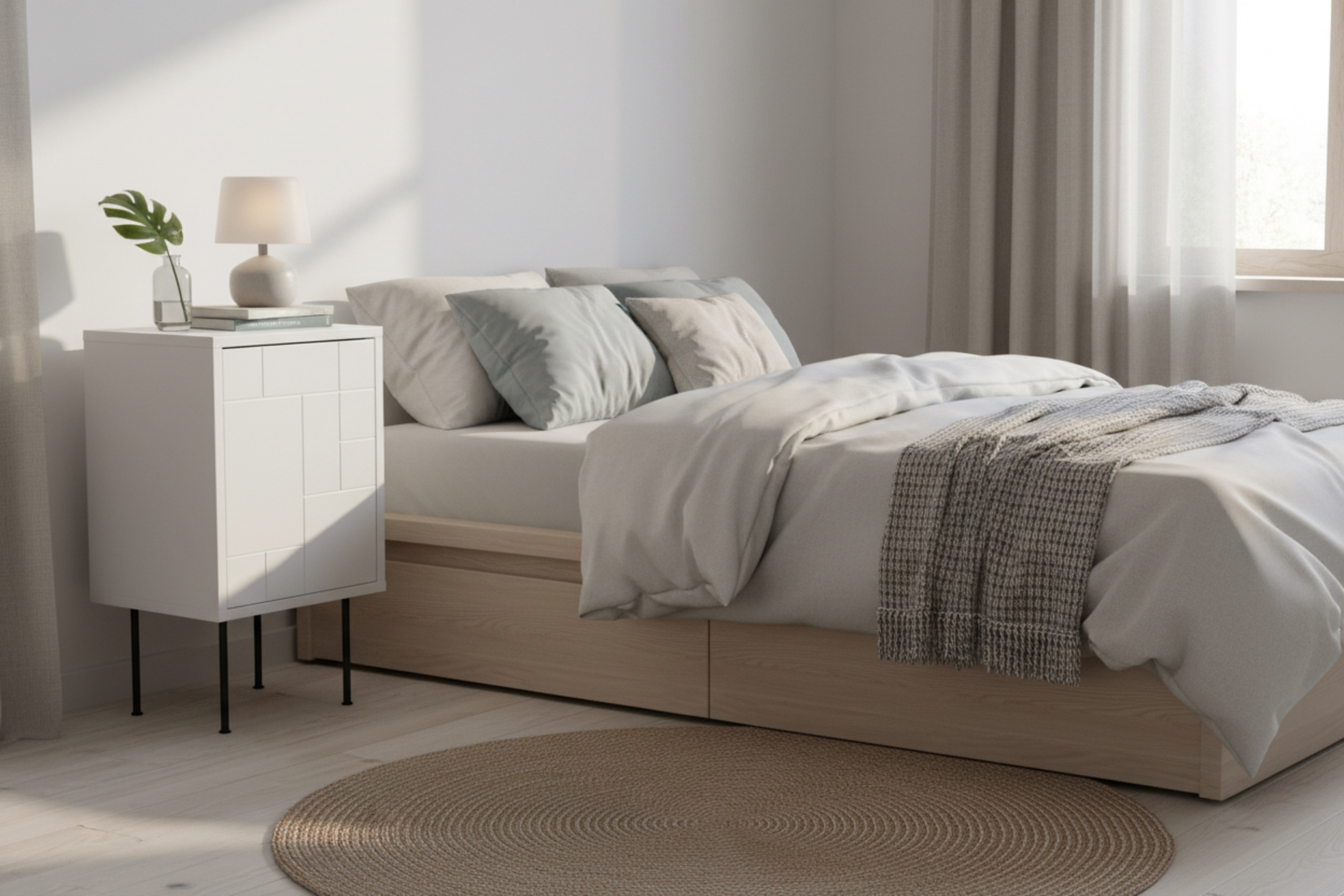 Nattbord rett - hvitmalt Nattbord rett - hvitmalt