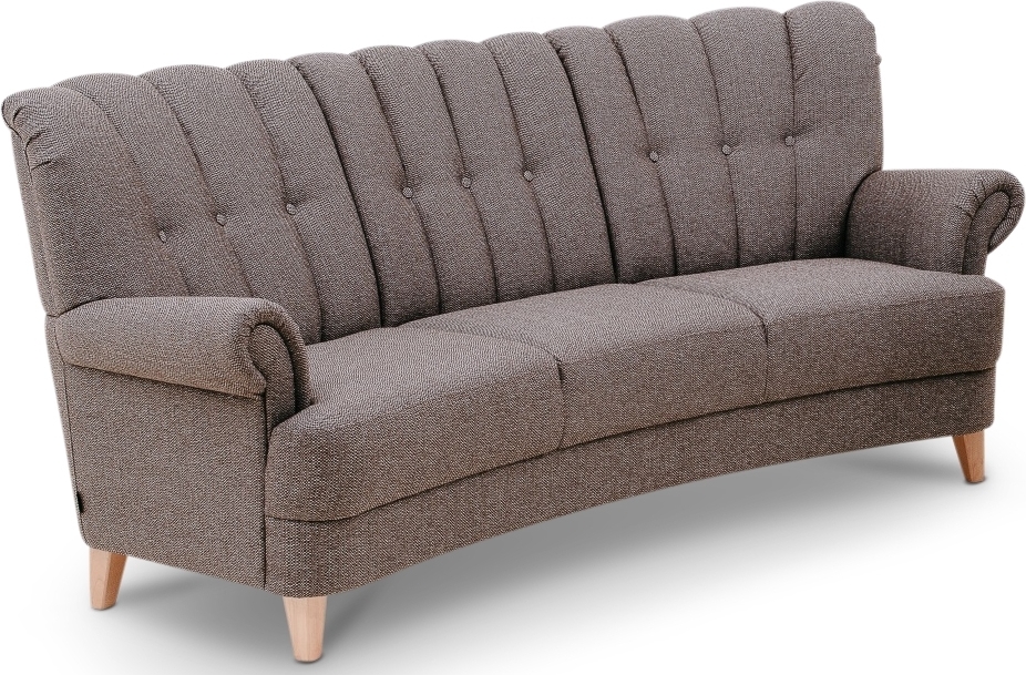 Lisa 3-seter buet sofa - Valgfritt m�beltrekk!