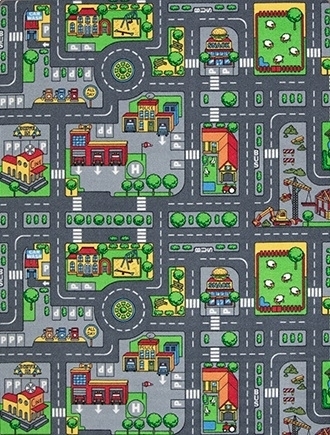 Barneteppe Trafikkteppe - Tuftet