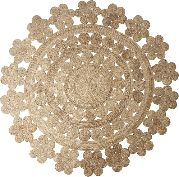 H�ndlagd Juteteppe - Juni sirkel 150 cm