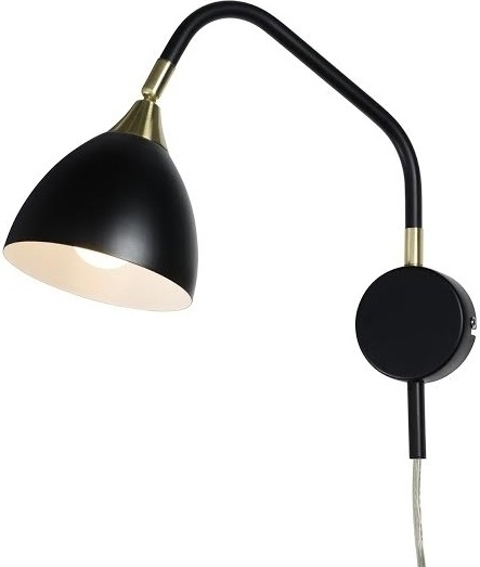 L�za Vegglampe - Sort/Messing