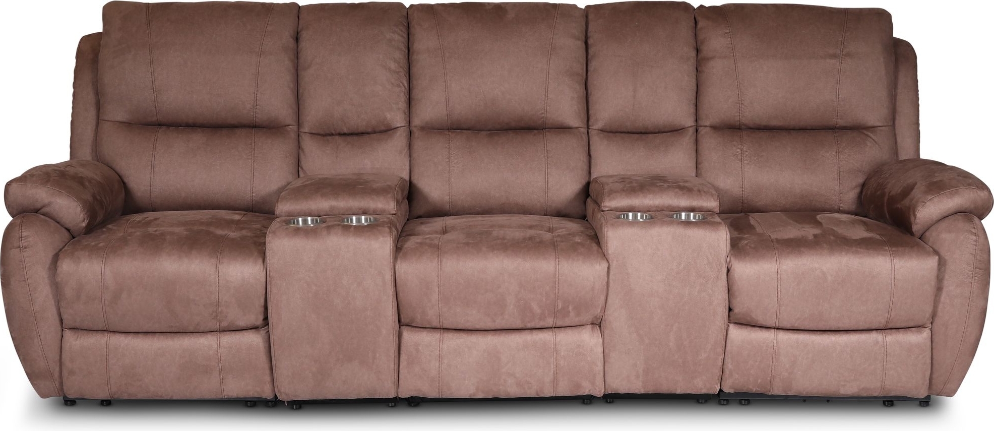 Enjoy Hollywood Biosofa - 3-seter recliner (el) i brunt mikrofiber