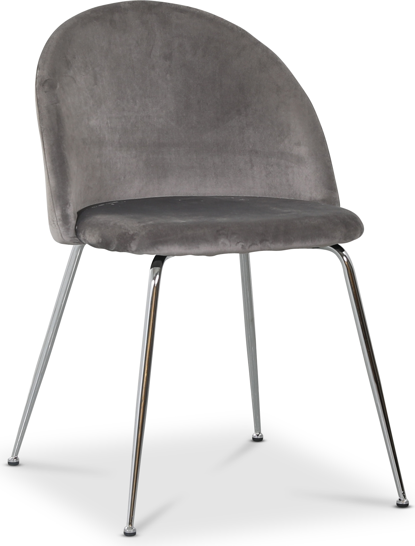 Art velvet stol - Lysegr� / Krom