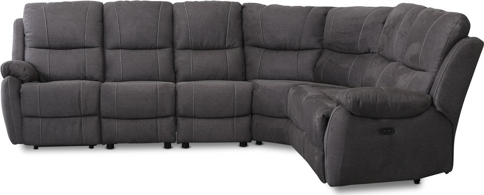 Enjoy recliner-hj�rnesofa - 5-seter (el) i antrasitt mikrofiber