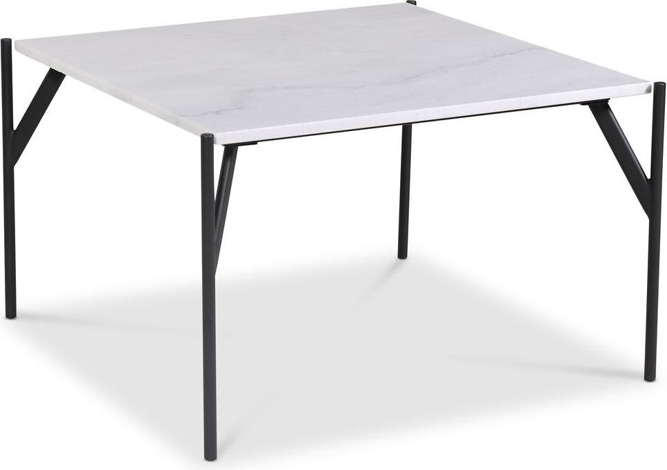 Accent stuebord 75 - Hvit marmor / Svart