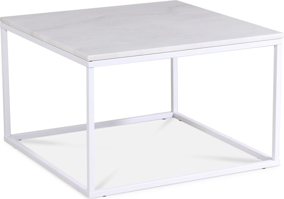 Accent stuebord 75 - Hvit marmor / Hvit