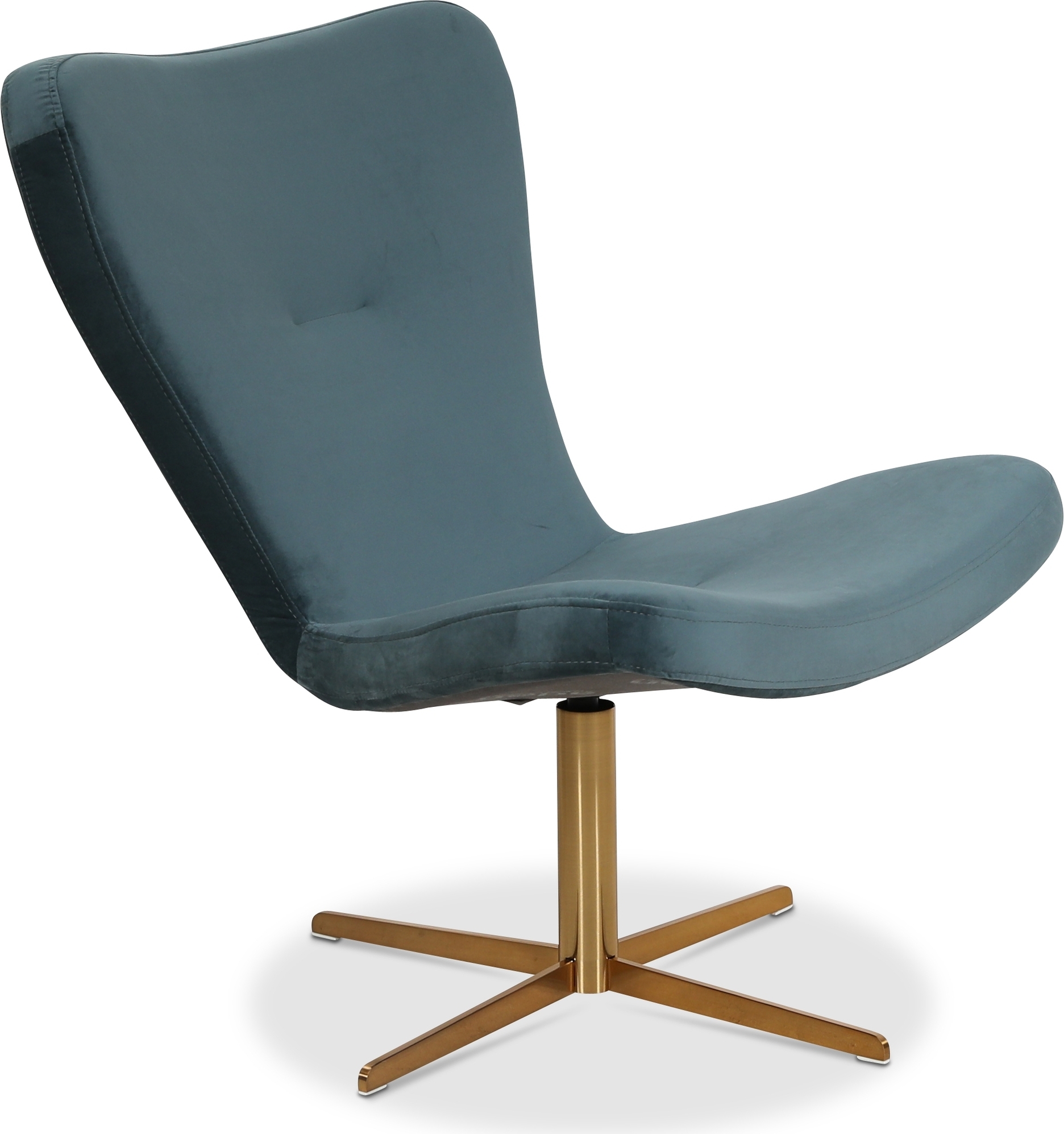 Speker�d designer lenestol - Petroleum (Fl�yel) / Messing