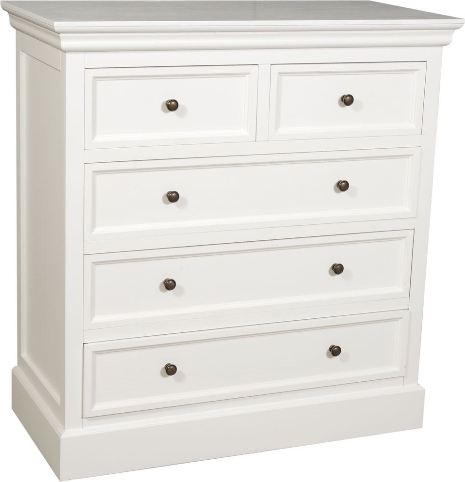 Lela kommode 3+2 - Antikkhvit + M�belf�tter